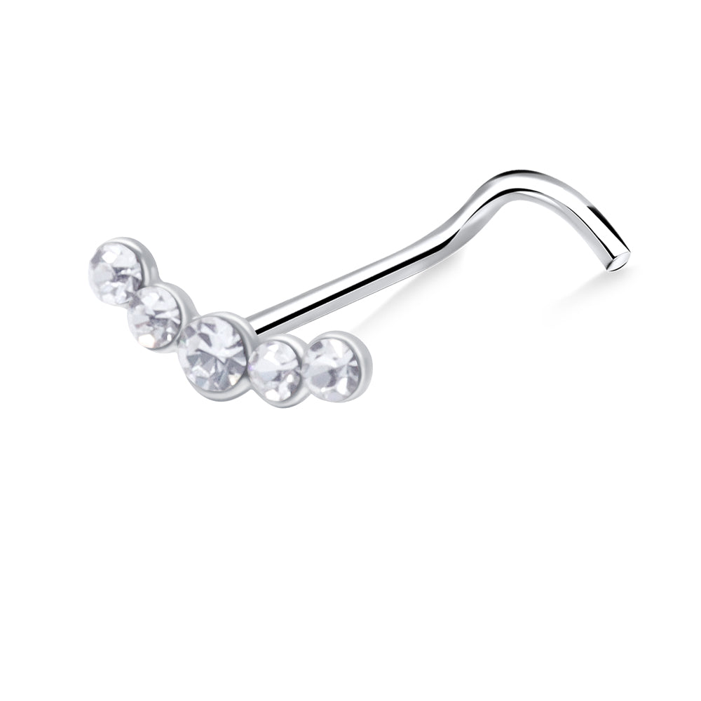 Curved Crystal Cluster Nose Stud NSKZ-1760