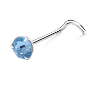 Aqua Blue Solitaire Nose Stud NSKZ-1763
