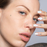 Fine Crystal Leaf Cluster Silver Nose Stud NSKZ-1877