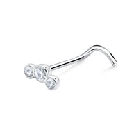 Triple Bezel Crysatl Nose Stud NSKZ-1898