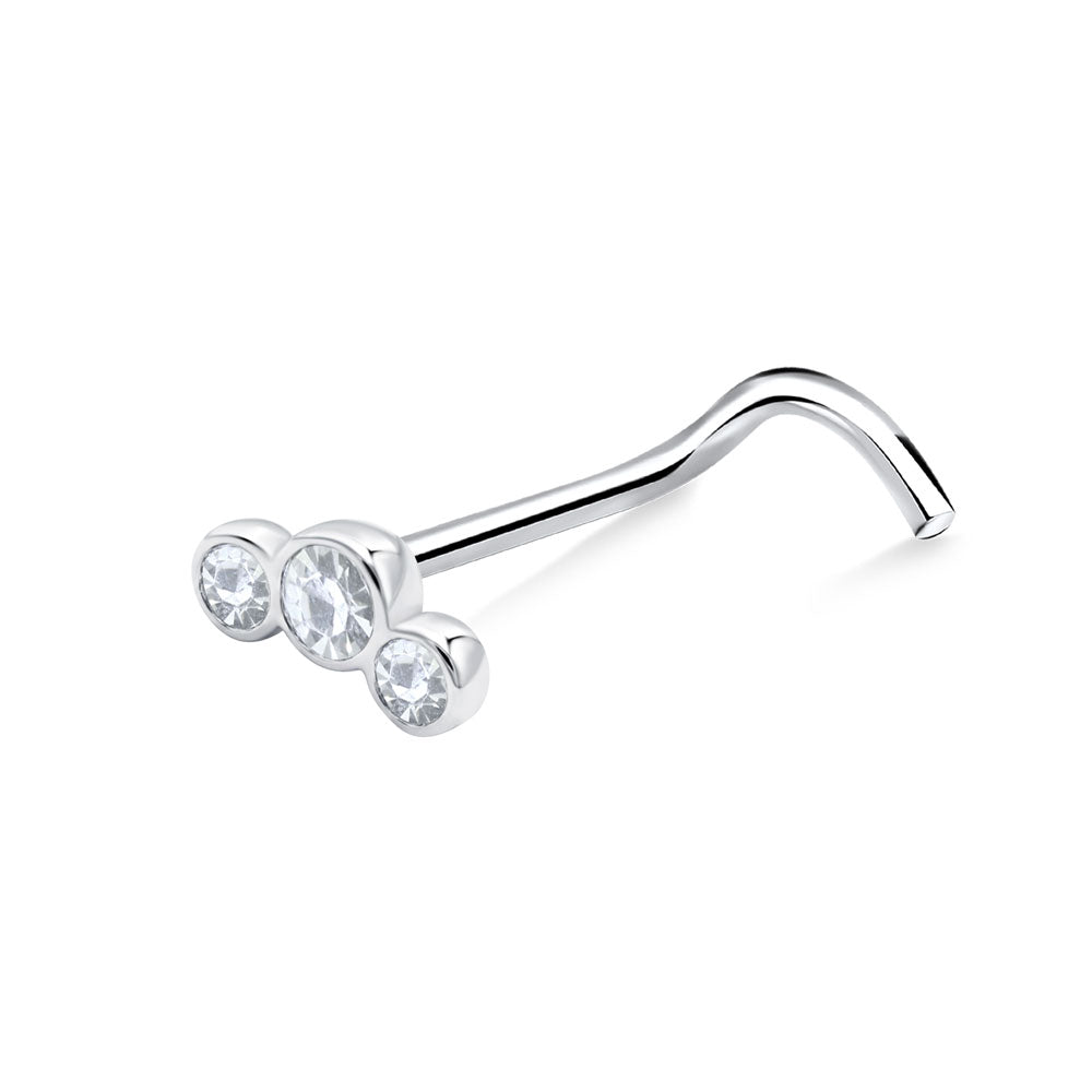 Triple Bezel Crysatl Nose Stud NSKZ-1898
