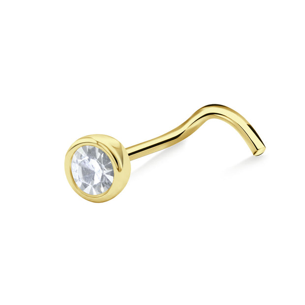 Round Bezel Crystal Nose Stud NSKZ-1899