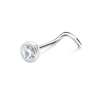 Round Bezel Crystal Nose Stud NSKZ-1899