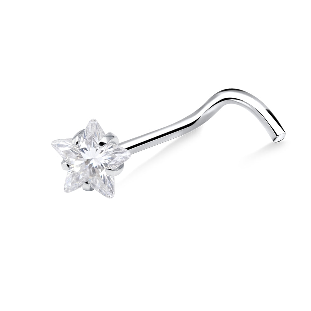 Star CZ Curved Nose Stud NSKZ-1932