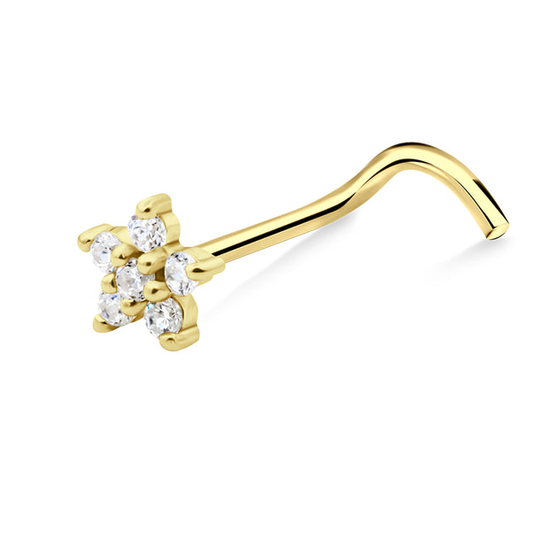 Beautiful Flower Curved Nose Stud NSKZ-1944