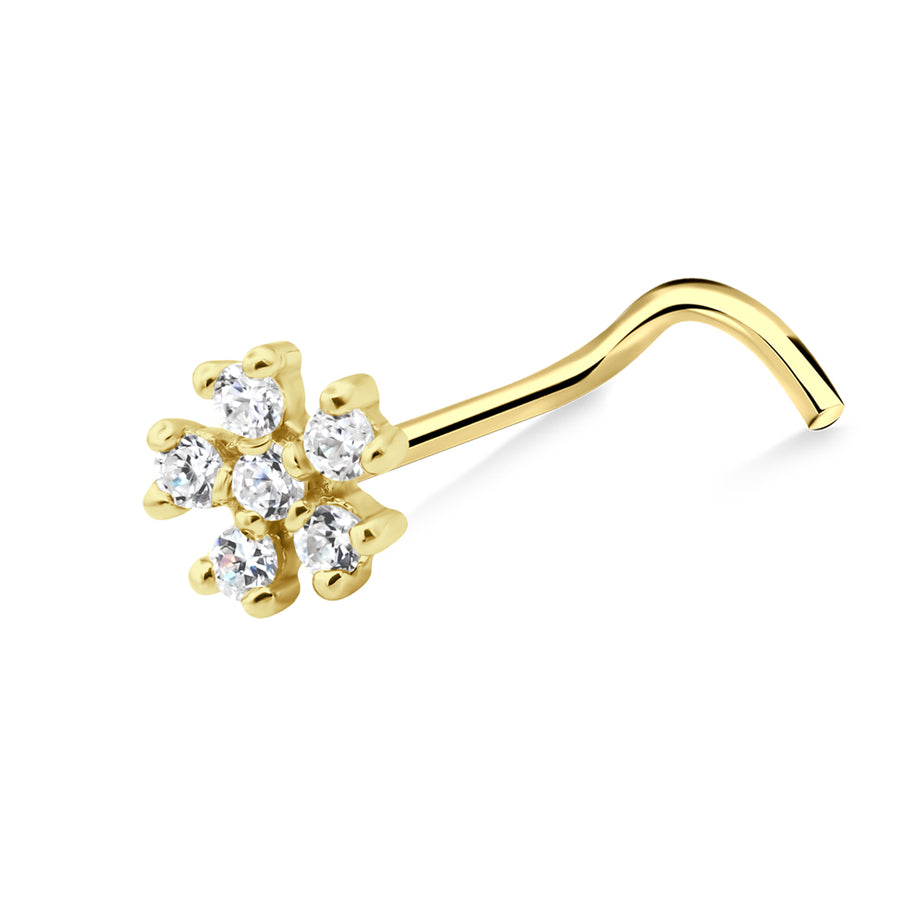 Sparkling Bloom Curved Nose Stud NSKZ-1945
