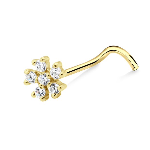 Sparkling Bloom Curved Nose Stud NSKZ-1945