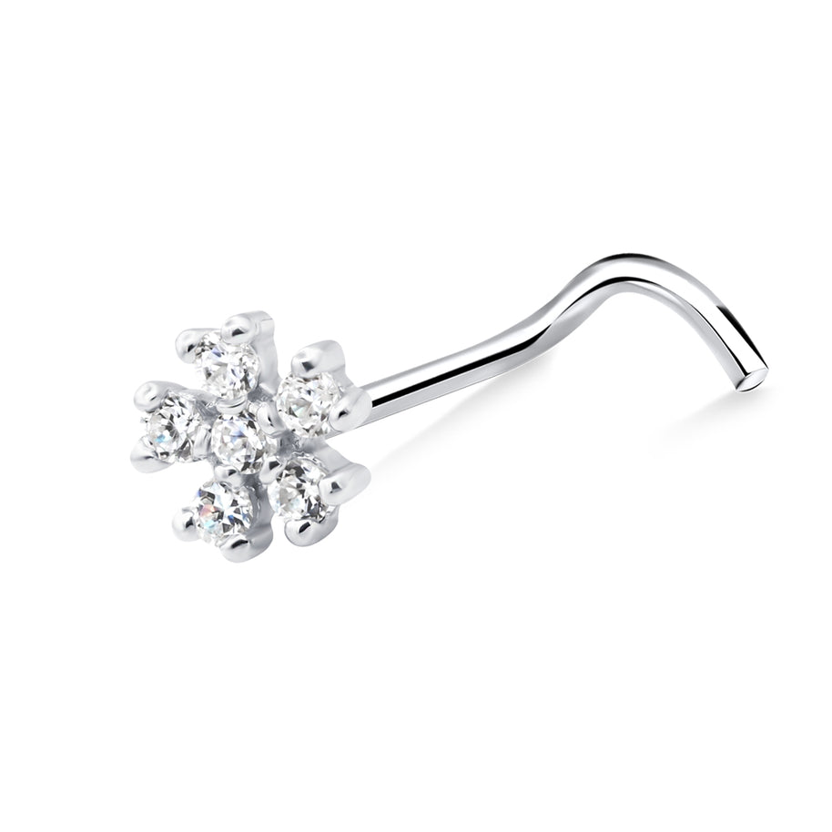Sparkling Bloom Curved Nose Stud NSKZ-1945