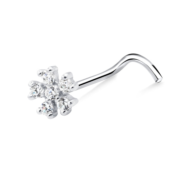 Sparkling Bloom Curved Nose Stud NSKZ-1945