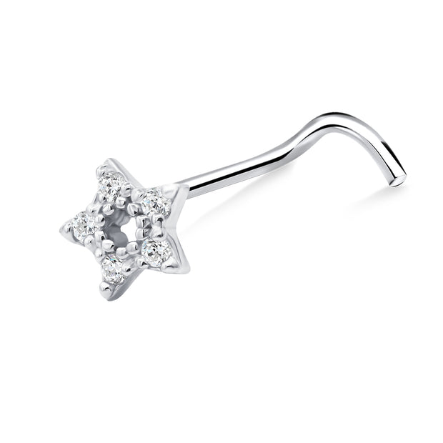 Star CZ Curved Nose Stud NSKZ-1946