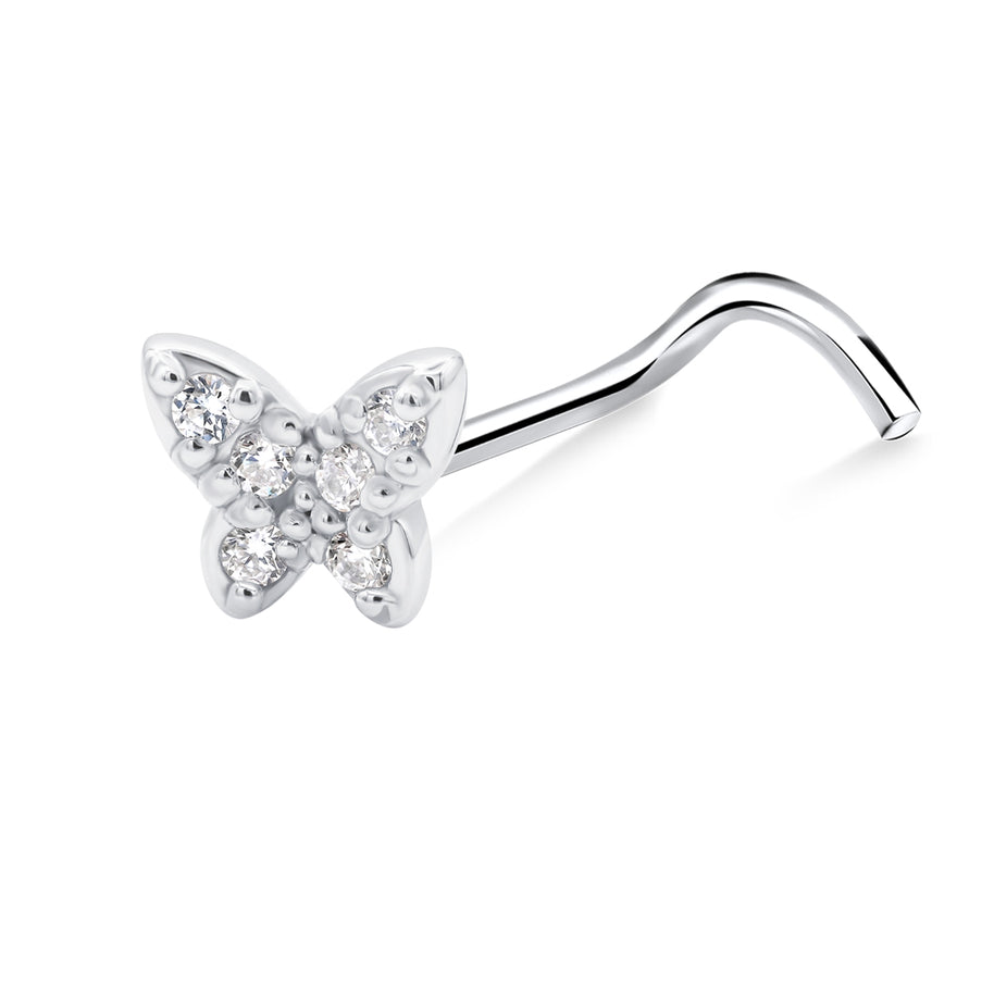Dainty Butterfly Curved Nose Stud NSKZ-1947