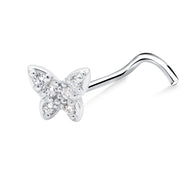 Dainty Butterfly Curved Nose Stud NSKZ-1947