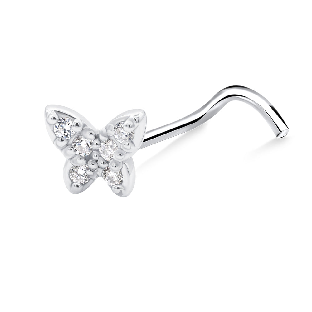 Dainty Butterfly Curved Nose Stud NSKZ-1947