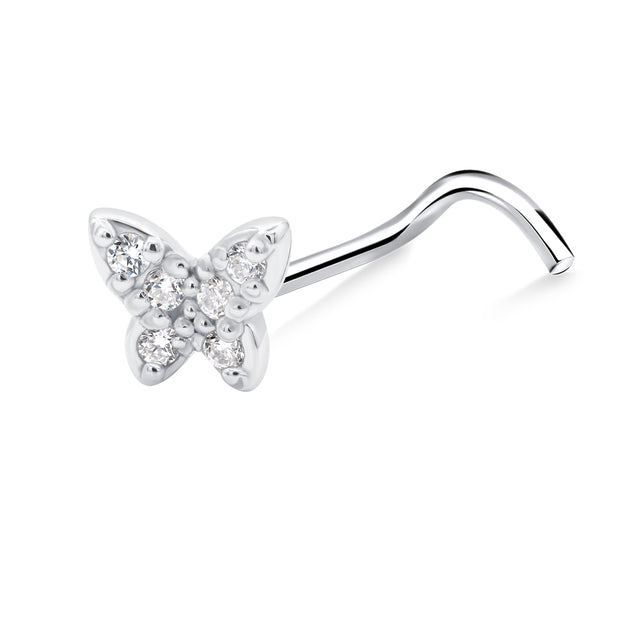 Dainty Butterfly Curved Nose Stud NSKZ-1947