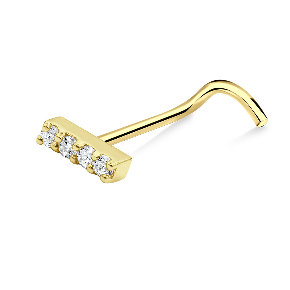 Dainty Crystal Curved Nose Stud NSKZ-1948