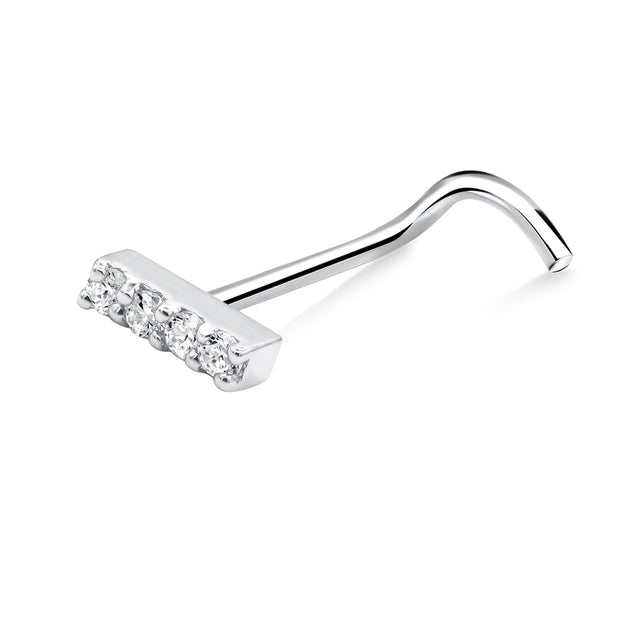 Dainty Crystal Curved Nose Stud NSKZ-1948