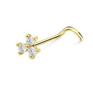 Cute Flower CZ Curved Nose Stud NSKZ-1950