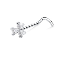 Cute Flower CZ Curved Nose Stud NSKZ-1950