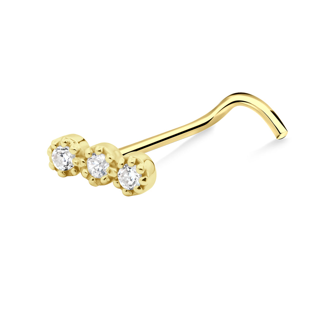 Mini Trio Sparkle Curved Nose Stud NSKZ-1951