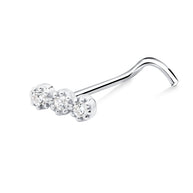 Mini Trio Sparkle Curved Nose Stud NSKZ-1951