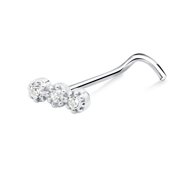 Mini Trio Sparkle Curved Nose Stud NSKZ-1951