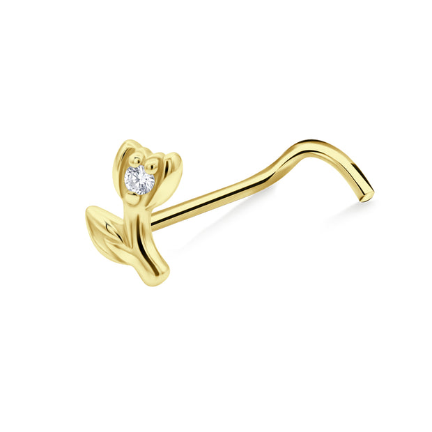 Rose Bud CZ Nose Stud NSKZ-1952