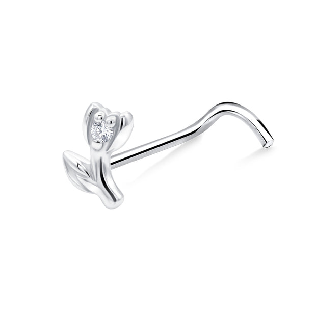 Rose Bud CZ Nose Stud NSKZ-1952