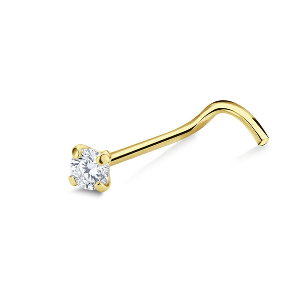 Clear Solitaire CZ Nose Stud NSKZ-825n