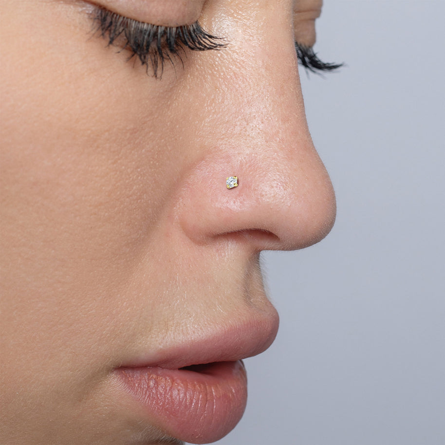 Clear Solitaire CZ Nose Stud NSKZ-825n