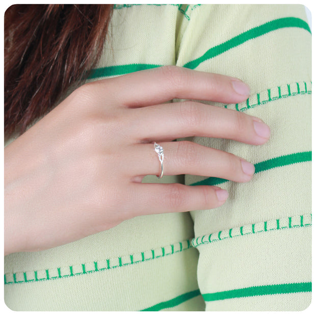 Spiral CZ Silver Ring NSR-2405