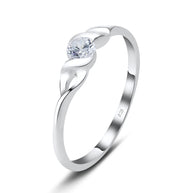 Spiral CZ Silver Ring NSR-2405
