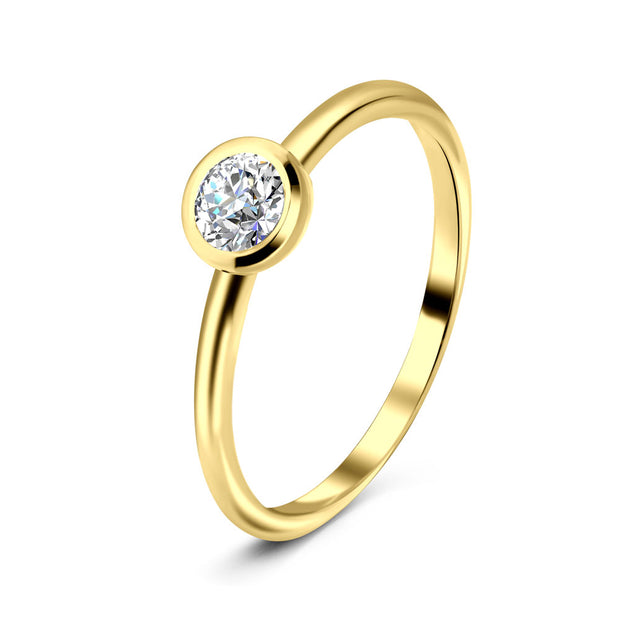 Sparkling Crystal Silver Ring NSR-2826