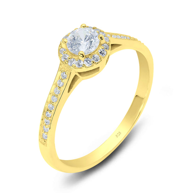 CZ Paved Band Silver Ring NSR-2897