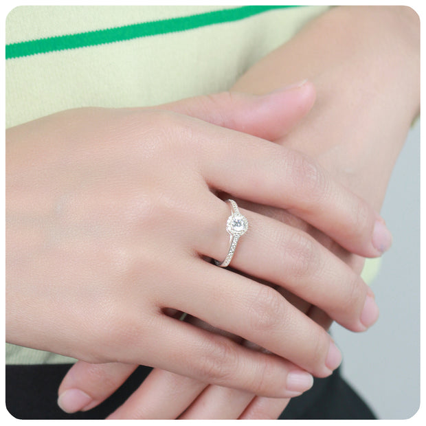 CZ Paved Band Silver Ring NSR-2897
