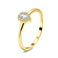 Crystal Teardrop Silver Ring NSR-2928