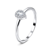 Crystal Teardrop Silver Ring NSR-2928