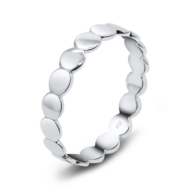 Roundy Disc Designed Silver Ring NSR-2975