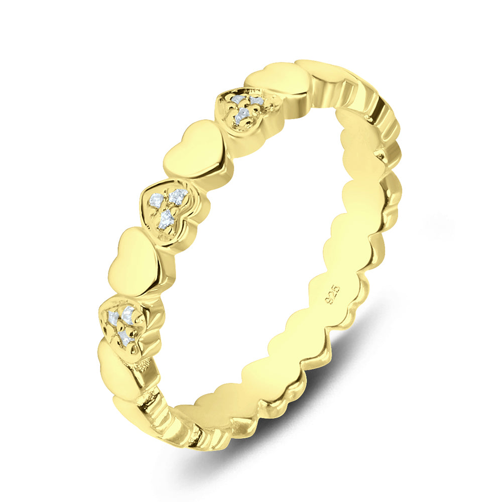 Heart CZ Design Silver Ring NSR-3172