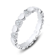 Heart CZ Design Silver Ring NSR-3172