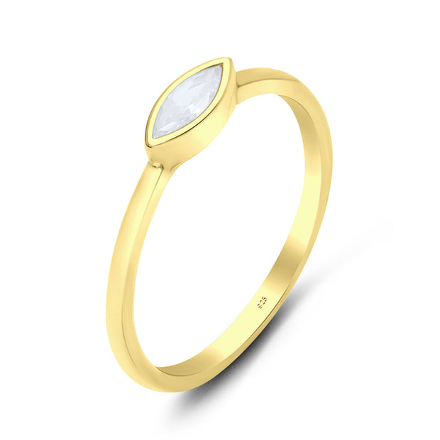 Marquise Shaped CZ Silver Ring NSR-3180