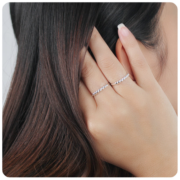 Dot Style Silver Ring NSR-3249