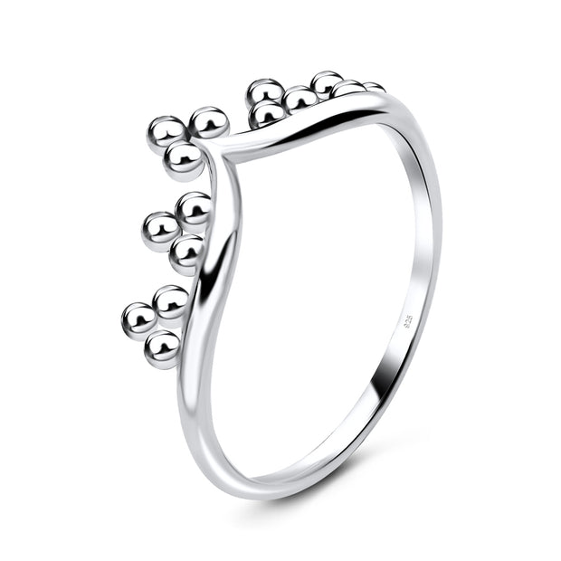 Crown Shape Silver Ring NSR-3336