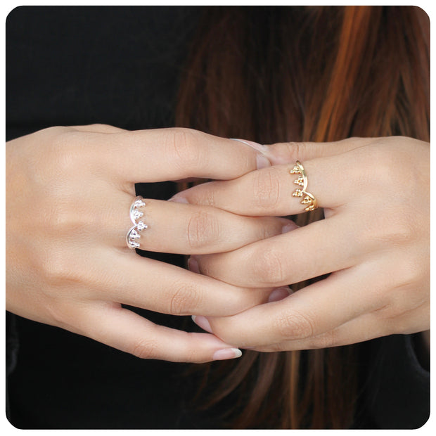 Crown Shape Silver Ring NSR-3336