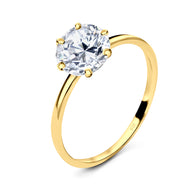 6-Prong Round CZ Solitaire Engagement Ring SCR-105