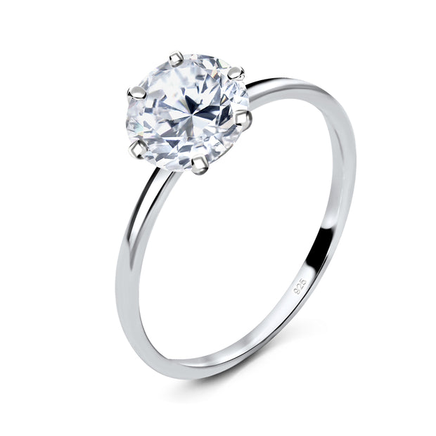 6-Prong Round CZ Solitaire Engagement Ring SCR-105