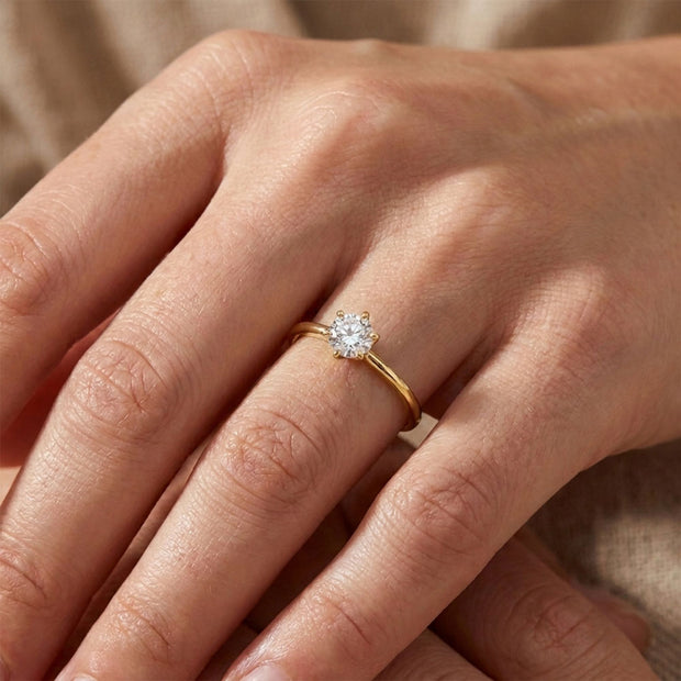 6-Prong Round CZ Solitaire Engagement Ring SCR-105