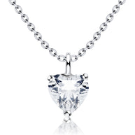 Heart CZ Solitaire Necklace SPE-1297-5