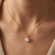 Round CZ Solitaire Necklace SPE-1298-5