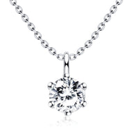 Round CZ Solitaire Necklace SPE-1298-5