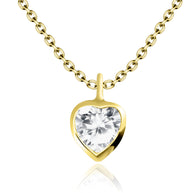 Heart Bezel CZ Necklace SPE-1380-4